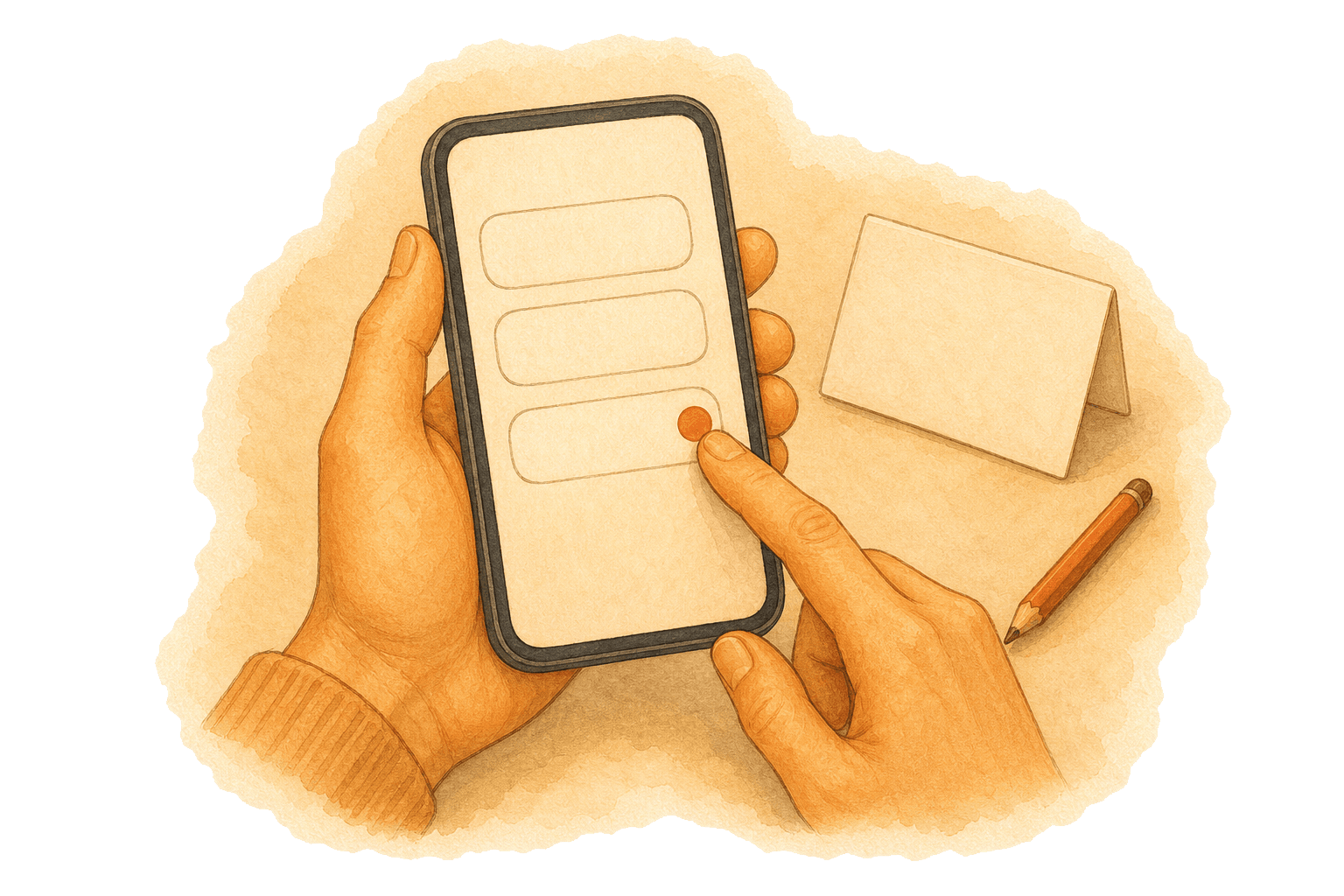Unas manos completan el formulario de contacto en un teléfono