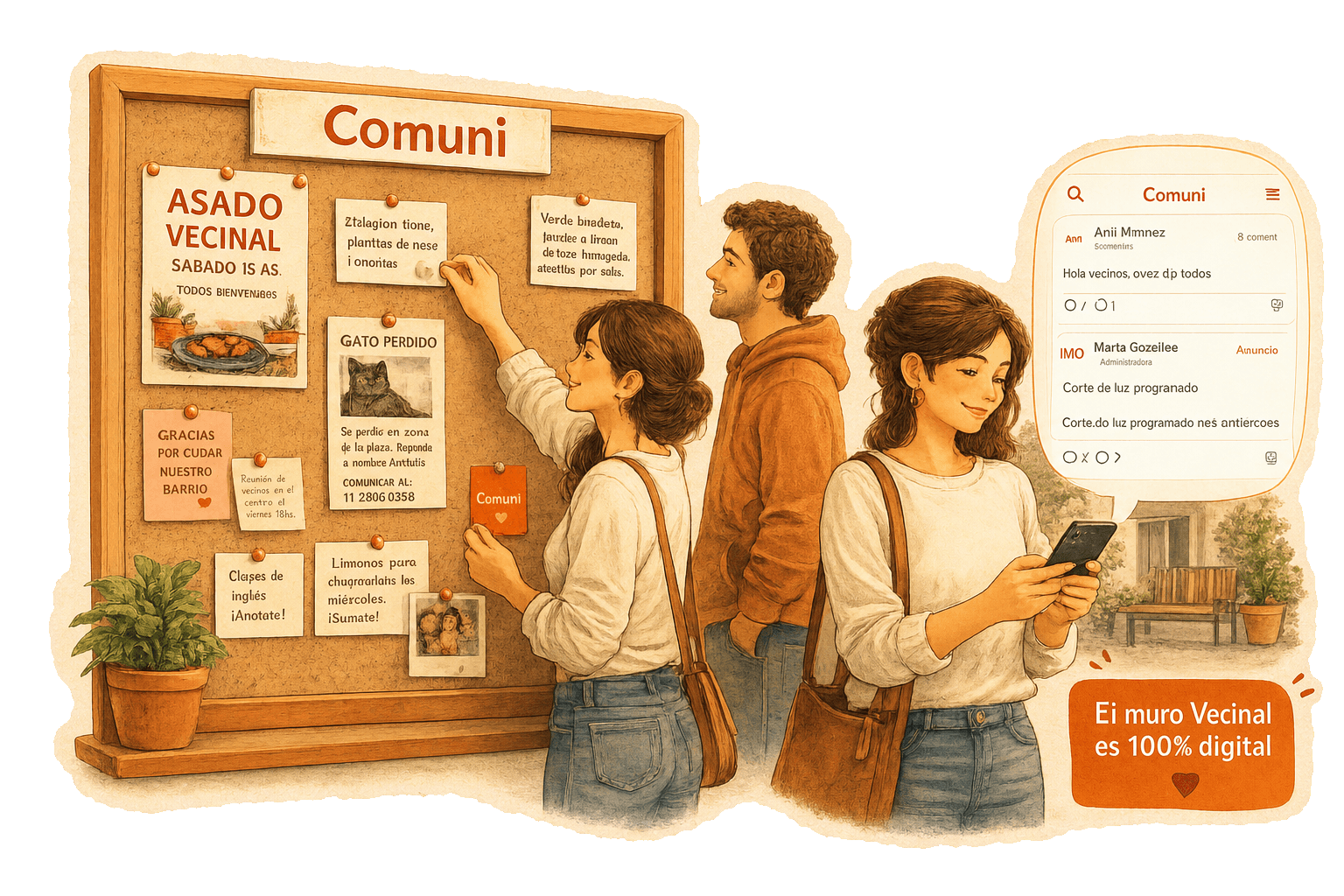 El muro vecinal de Comuni: un diario mural comunitario que se vuelve digital